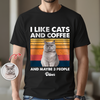 Custom Photo I Like Cats And Coffee Personalized Dark Shirt For Cat Lovers LM32 895105