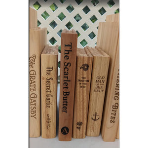 Personalized Name & Funny Book Title Gift Wooden Book-Shaped Cutting Board LM32 897753