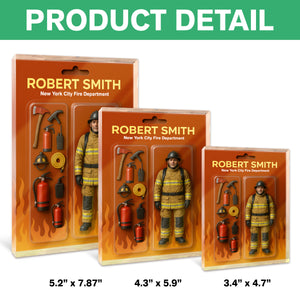 Custom Photo 3D Effect Firefighter Action Figure Acrylic Block Plaque, Unique Keepsake HO82 893918