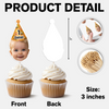 Custom Cute Baby Face Birthday Decoration Party Cupcake Toppers LM32 893239