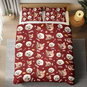 Custom Pets Face And Name - Personalized Photo Bedding Set Gift For Dog Lover Cat Lover CH07 899764