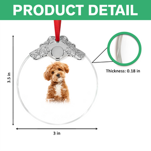 Custom Photo Not A Day Goes By Memorial Dog Cat Metal Top Glass Ornament HA75 897174