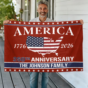 Personalized Family Name America 250th Anniversary Banner House Flag LM32 897751