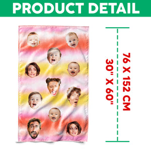 Custom Photo Tie Dye Background Beach Towel HO82 894168