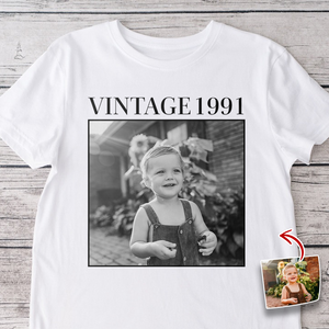 Custom Photo and Year Birthday Vintage Bright Shirt HA75 897506