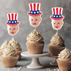 Custom Photo Born In America's 250th Years - First 4th Of July Personalized Cupcake Toppers HA75 921674