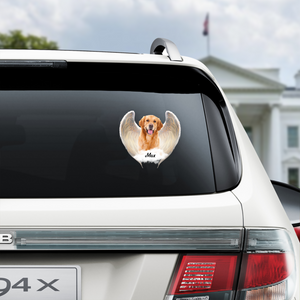 Custom Photo Pet Within Angel Wings Memorial Car Sticker HO82 900984