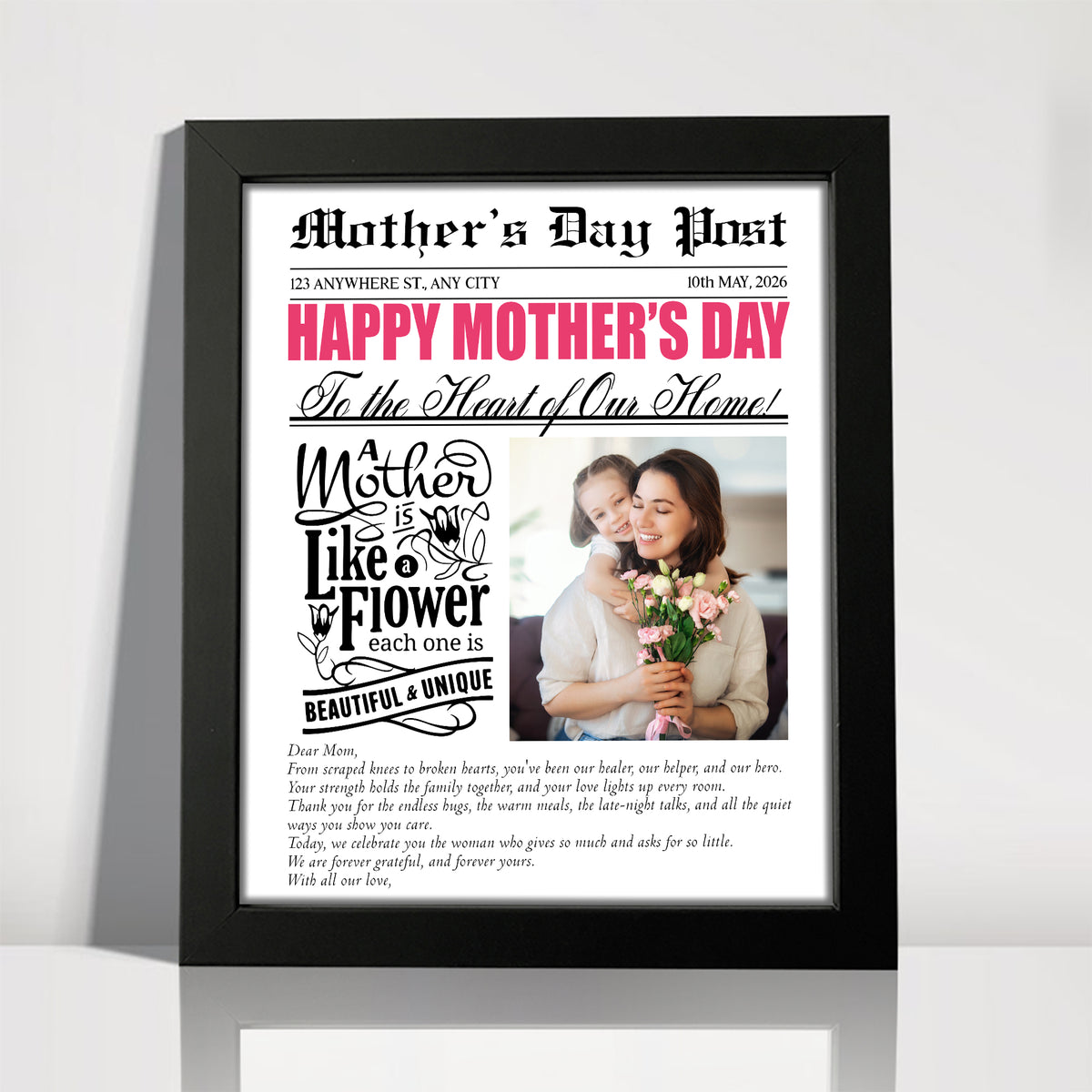 Custom Photo A Mother Is Like a Flower Picture Frame Mother's Day Gift HA75 920684