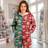 Custom Dog Face Photo Red Green Onesie Pajamas HO82 900382