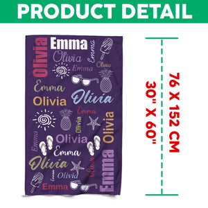 Custom Multi-Color Name Summery Beach Towels Summer Gift For Family, Friends HO82 893938