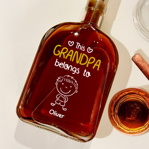 This Grandpa Belongs To Us - Personalized Custom Whiskey Bottle HO82 894470
