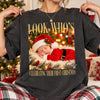 Look Who's Celebrating Their First Christmas - Custom Baby Photo First Christmas Comfort Shirt CH07 180612