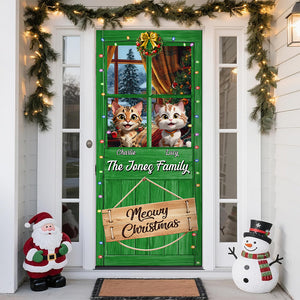 Custom Cute 3D Cat Meowy Christmas Decoration Door Cover For Cat Lovers LM32 897137