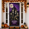 Personalized Gothic Skeleton Family Halloween Door Cover - Custom Family Name Halloween Decor CH07 180196