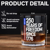 250 Years Of Freedom 250th Birthday America Flag 4th Of July Whiskey Glass HO82 894798
