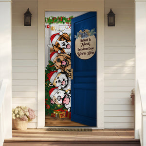 Personalized Santa Dog No Need To Knock Christmas Decoration Door Cover LM32 895659