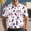 Custom Name Personalized Golf Ball Pattern America Flag Patriotic Polo Shirt HA75 898710