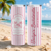 Custom Name Beach Icon Skinny Tumbler - Personalized Summer Party Cup HO82 902992