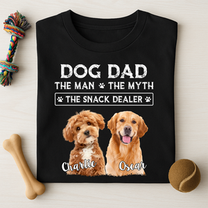 Dog Dad The Man The Myth The Snack Dealer Personalized Custom Photo Dog Dad Shirt 890705