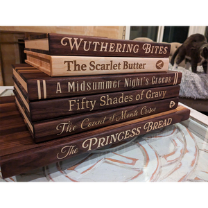 Custom Funny Book Title & Cross Icon Wooden Book-Shaped Cutting Board - Gift For Cooking Lover, Book-lover Boards,Women LM32 897755