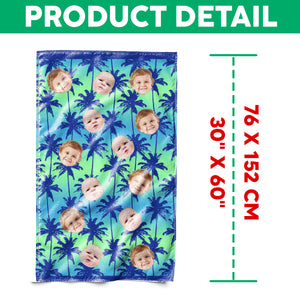 Custom Photo Blue Palm Beach Towel HO82 894066