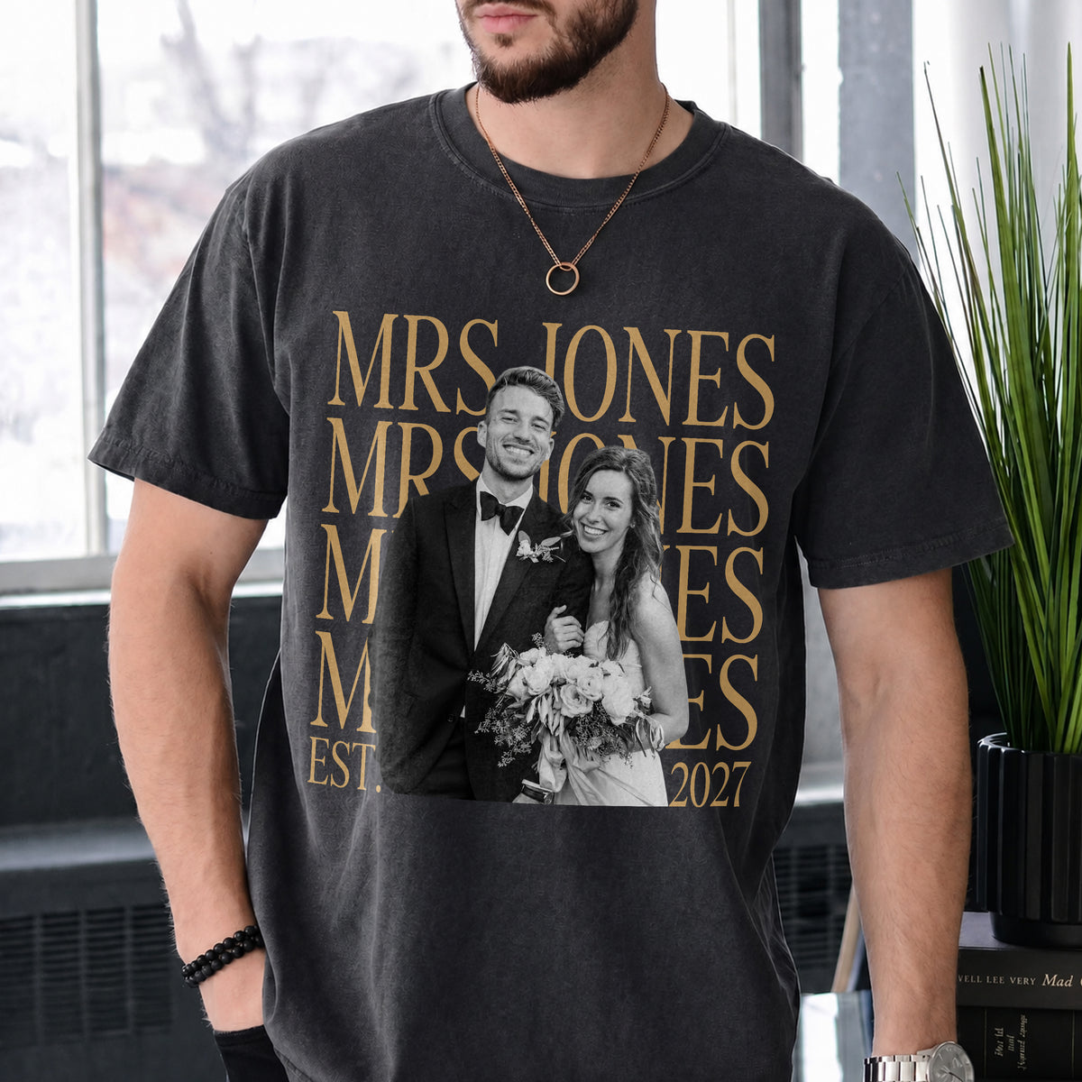 Personalized Wedding Photo Mr And Mrs Comfort Shirt, Couple Wedding Morning Outfit HA75 922210
