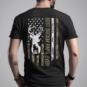 Custom Name Best Buckin' Dad Ever Personalized Dark Shirt Gift For Hunting Lovers CH07 895790