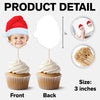 Custom Cute Face Christmas Cupcake Topper - XMAS Party Decor Gift For Family CH07 896254
