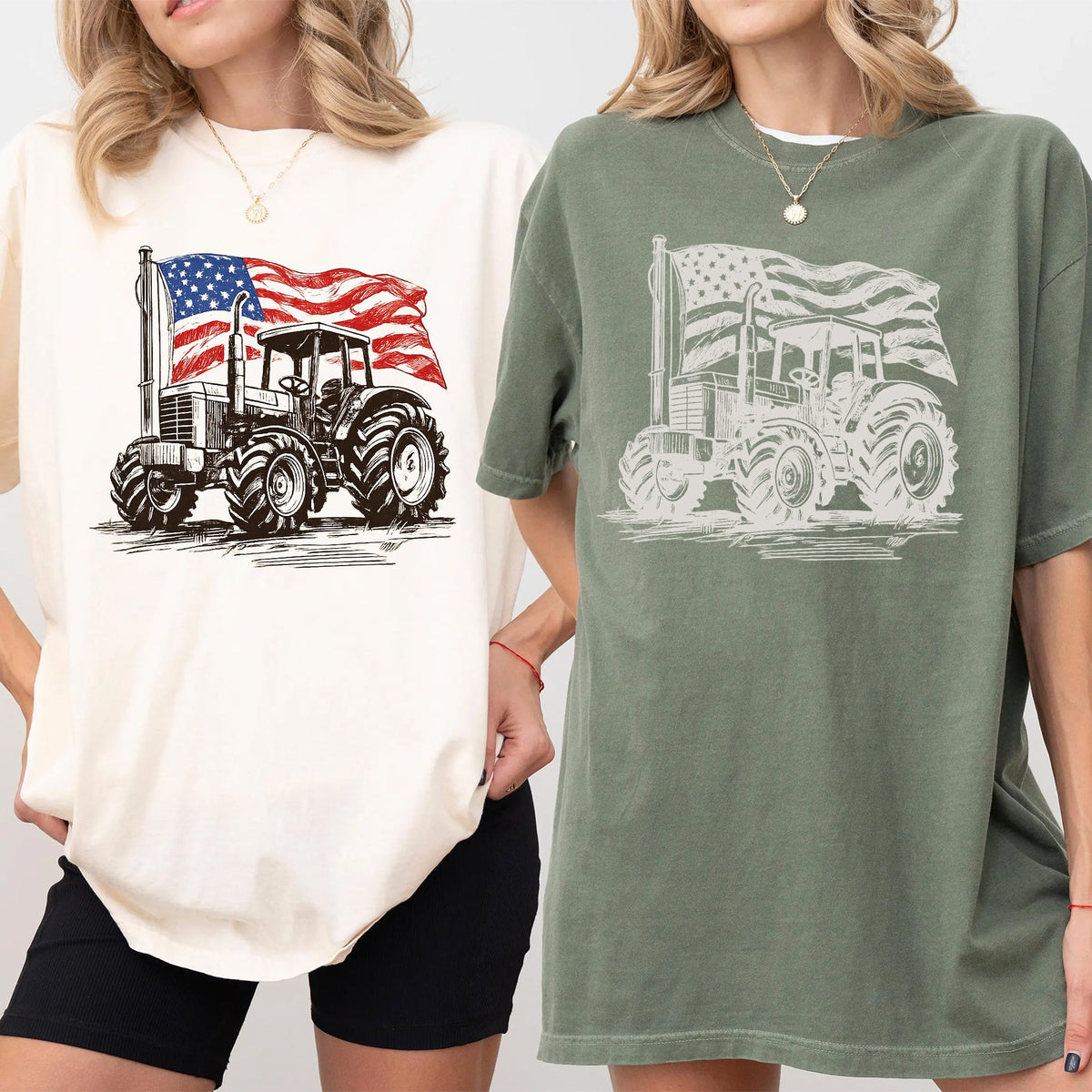 American Flag Tractor Comfort Shirt USA Independence Day Gift LM32 669217