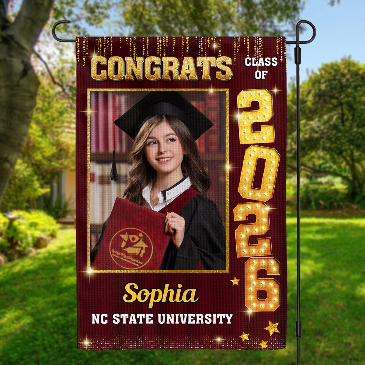 Custom Photo Congrats Class of 2026 Graduation Garden Flag CH07 910816