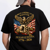 Personalized Best American Dad Ever 250 Years Of Freedom Back Shirt CH07 911000