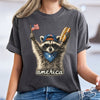 Feral & Free Racoon , 4th of July , USA Independence Day Comfort Shirt TH10 170095