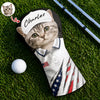 Custom Dog Cat Photo Golf Ball Pattern With America Flag Golf Head Cover HO82 902376