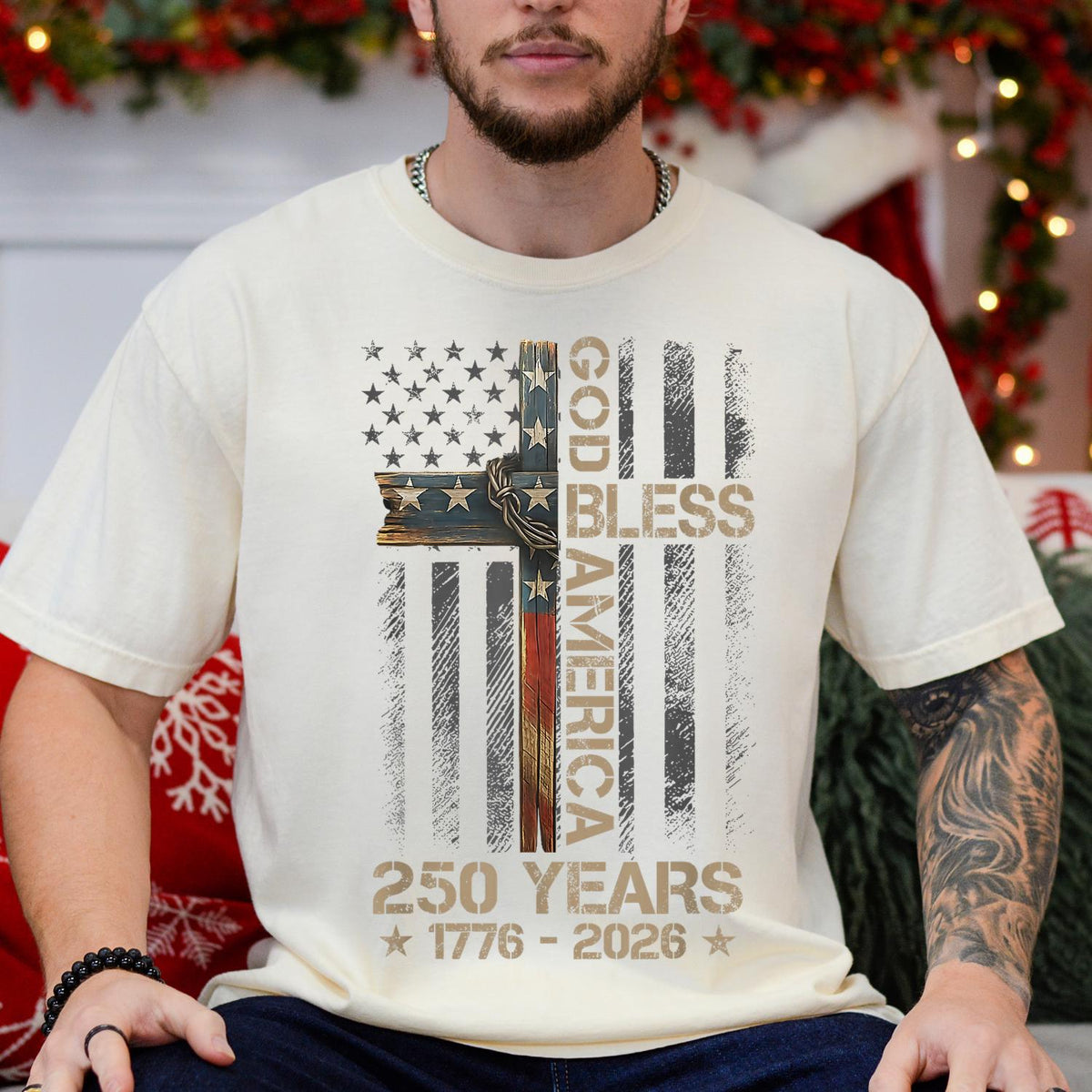 God Bless America Comfort Colors Shirt 250 Years 1776 2026 Christian USA Flag Shirt CH07 911932