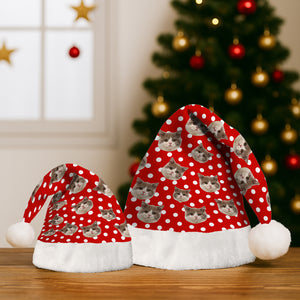 Custom Funny Cat Face Christmas Unique Santa Hat For Cat Lovers LM32 895343