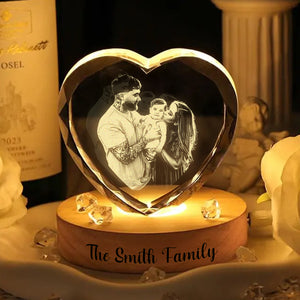Custom Family Photo Engraved Crystal Photo With Light HA75 898206