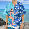 Custom Photo Girlfriend Surf Skateboard Tropical Floral Print Aloha Hawaii Shirt LM32 893485