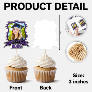 Custom Photo Class of 2025 Cupcake Toppers Graduation Party Decor Gift CH07 895334
