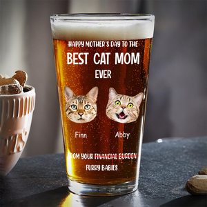 Custom Photo Happy Father's Day From Furry Babies Personalized Beer Glass CH07 895554