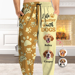 Custom Photo Life Is Better With Dogs Sweatpants For Dog Lover TH10 894299