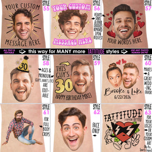 Custom Funny Photo Bachelorette, Birthday Party Tattoos Favors LM32 897663