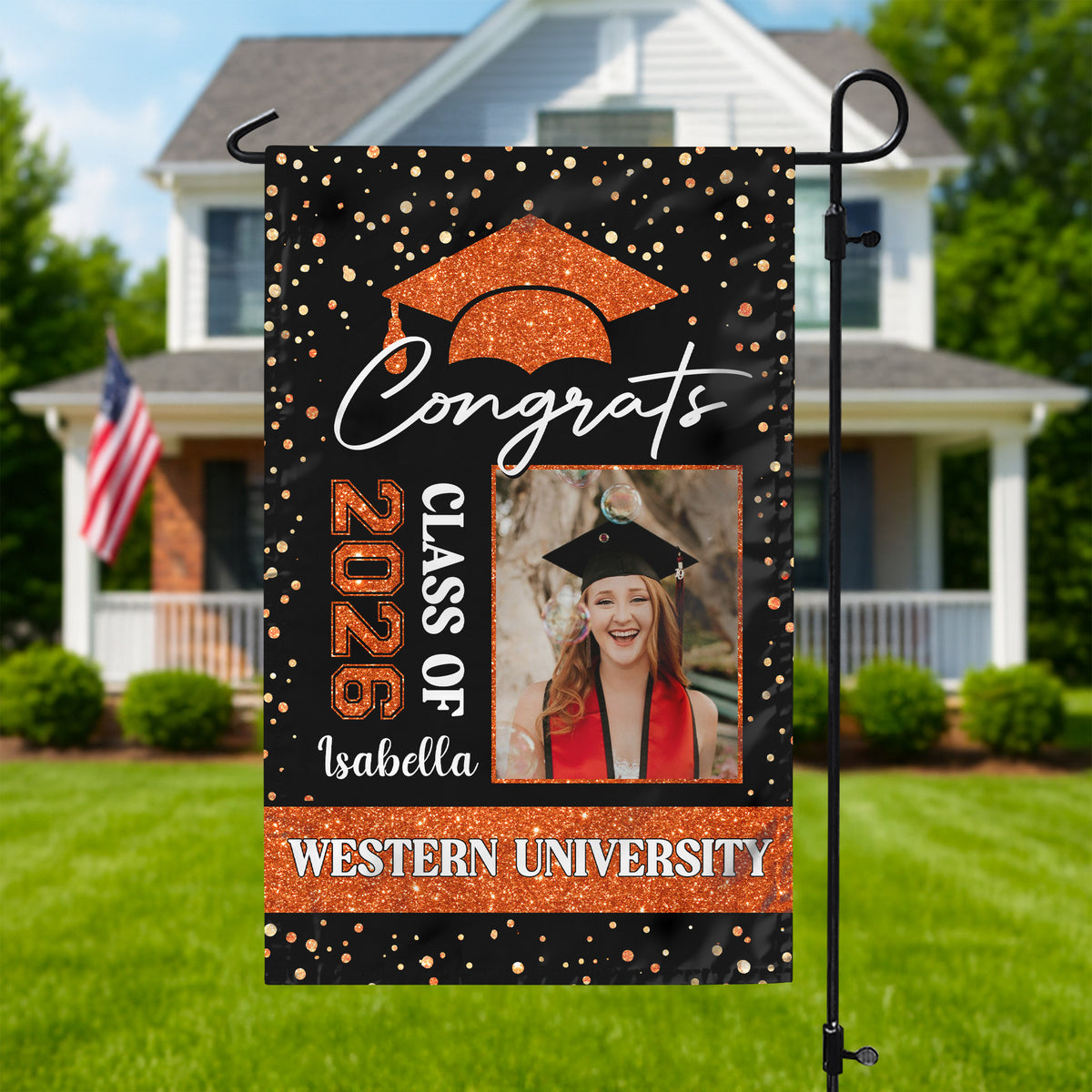 Custom Photo Class of 2026 Congratulations Graduation Garden Flag HO82 901708