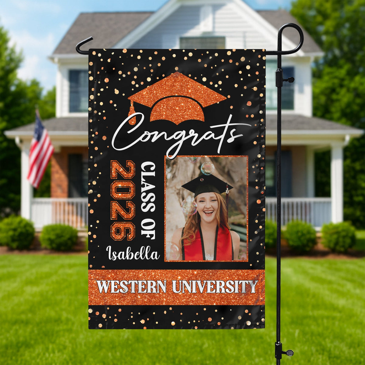 Custom Photo Class of 2026 Congratulations Graduation Garden Flag HO82 901708