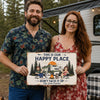 Custom Name This Is Our Happy Place - Don't F*ck It Up Camping Metal Sign LM32 669463