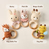 Custom Cute Bear Crochet Baby Rattle Toy with Name - Newborn Gift, Baby Shower Gift LM32 669453