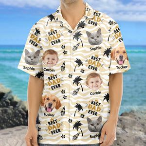 Custom Photo Stick Figures Best Dad Grandpa Ever Hawaii Shirt LM32 893711