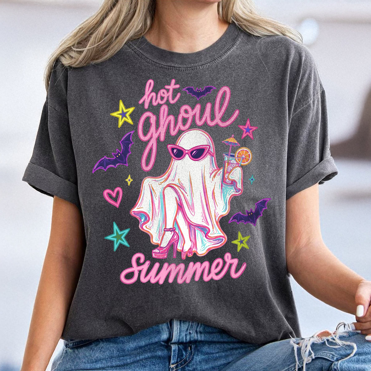 Hot Ghoul Summer Spooky - Funny Ghost Halloween Cocktail Comfort Shirt LM32 669557