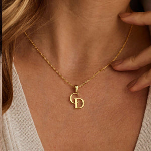 Custom Initial Necklace, Two Letter Necklace, Personalized Double Initial Necklace, Couple Gift for Her HA75 898600