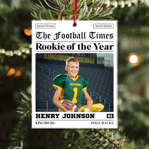 Custom Photo The American Football Times Newspaper Acrylic Ornament CH07 899470