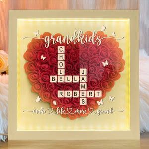 Grandkids Make Life More Grand Personalized Flower Shadow Box Mother's Day Gift For Grandma HA75 892050